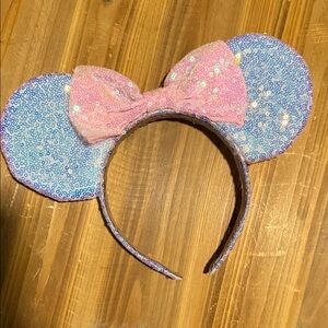 Sequin Mouse Ears Headband with Bow